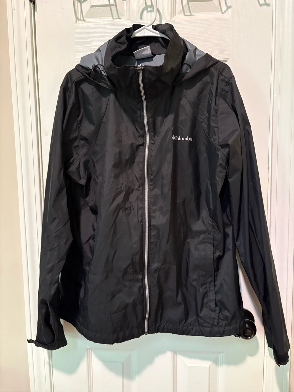 Columbia Black Hooded Windbreaker Jacket